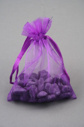 Purple Organza Bag. Approx Size 15cm x 11cm