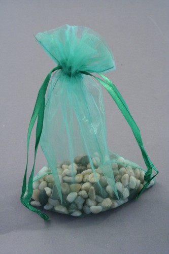 Green Organza Bag. Approx Size 22cm x 15cm