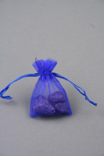 Royal Blue Organza Bag. Approx Size 7cm x 5cm