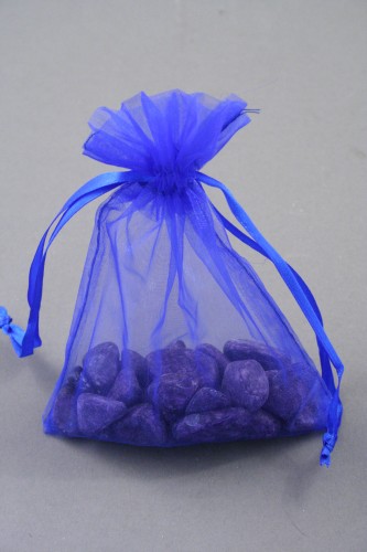 Royal Blue Organza Bag. Approx Size 15cm x 11cm