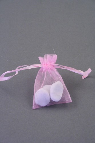 Pink Organza Gift Bag & Wedding Favour Bag. Approx Size 7cm x 5cm.