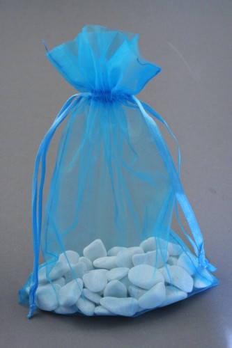 Turquoise Organza Bag. Approx Size 22cm x 15cm