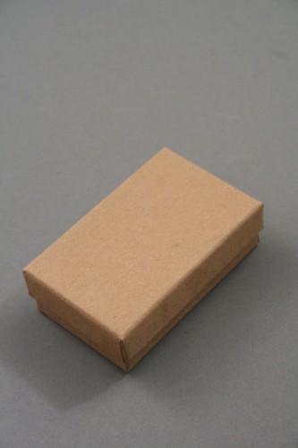 Natural Brown Paper Gift Box. Approx Size: 8cm x 5cm x 2.5cm. This Box has a Black Flocked Foam Pad Insert