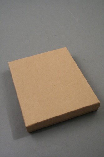 Natural Brown Paper Gift Box. Approx Size: 18cm x 14cm x 2.6cm. This Box has a Black Flocked Foam Pad Insert.