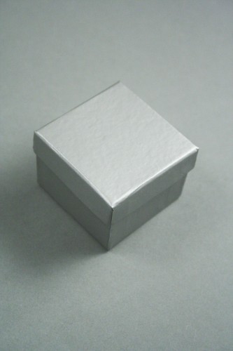 Silver Matt Finish Ring or Earring Giftbox. Approx Size 5cm x 5cm x 3cm.