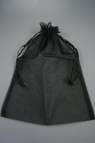 Black Organza Gift Bag with Ribbon Drawstring.  Size Approx 40cm x 28cm