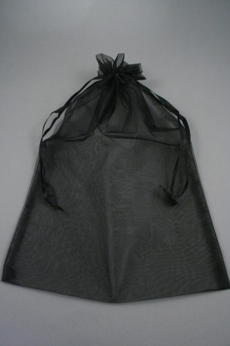 Black Organza Gift Bag with Ribbon Drawstring.  Size Approx 40cm x 28cm