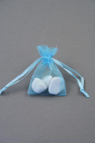 Aquamarine Organza Gift Bag & Wedding Favour Bag. Approx Size 7cm x 5cm 