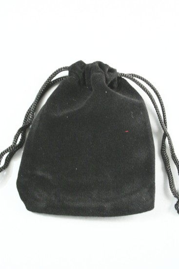 Black Velvet Drawstring Pouch. Approx Size 9cm x 7cm. 