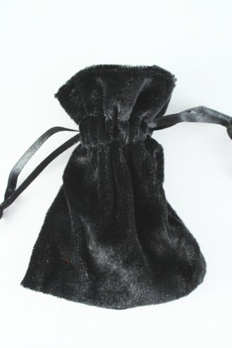 Black Velvet Drawstring Pouch. Approx Size 9.5cm x 7cm.
