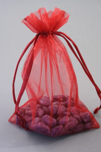 Burgundy Organza Bag. Approx Size 22cm x 15cm