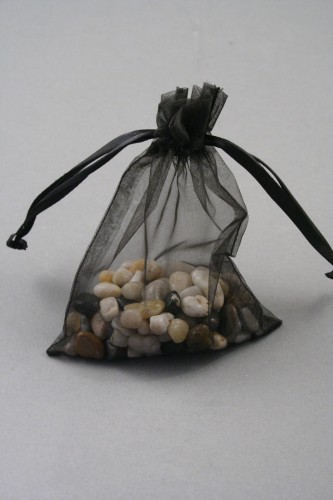 Black Organza Gift Bag & Wedding Favour Bag. Approx Size 15cm x 11cm 
