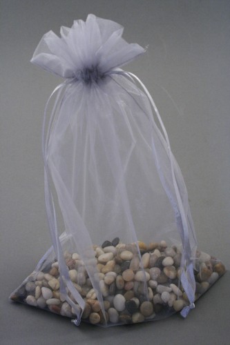 Silver Grey Organza Gift Bag & Wedding Favour Bag. Approx Size 30cm x 21cm 