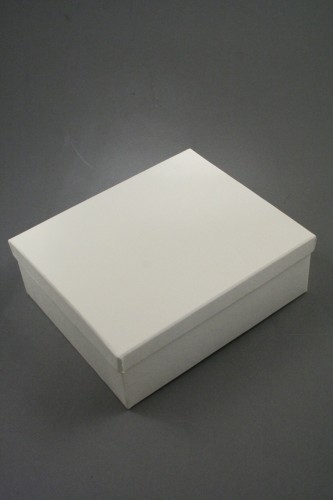 Cream Coloured Giftbox with White Pad Insert. Approx Size 16cm x 15cm x 5cm. 