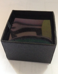 Black Gift Box with Clear Acetate Front for Display. Approx size 5cm x 5cm x 2.5cm