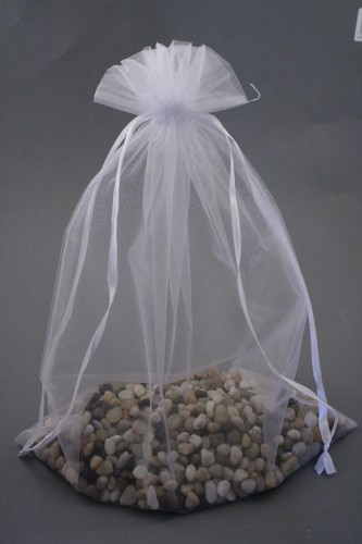 White Organza Gift Bag. Approx Size 40cm x 28cm