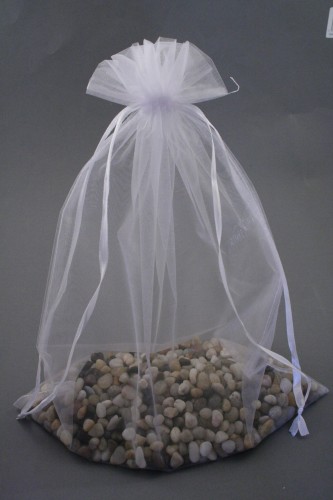 White Organza Gift Bag. Approx Size 40cm x 28cm