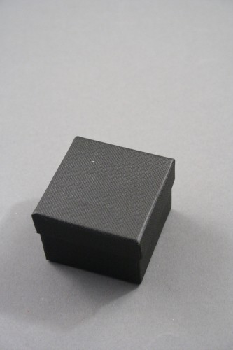 Black Ring Giftbox with Black Flock Inner. Approx Size 5cm x 5cm x 3.5cm