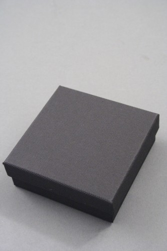 Black Giftbox with Black Flock Inner. Approx Size 9cm x 9cm x 3cm
