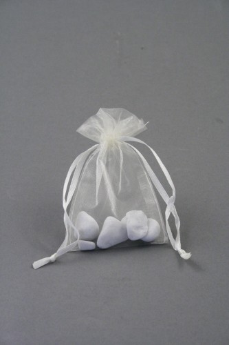 Ivory Organza Gift Bag. Size Approx 10cm x 7.5cm.