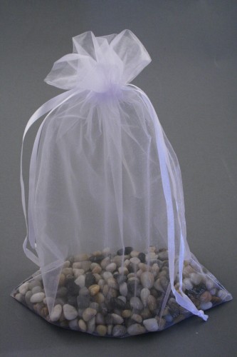White Organza Gift Bag. Approx Size 30cm x 21cm