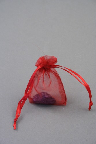 Burgundy Organza Bag. Approx Size 7cm x 5cm