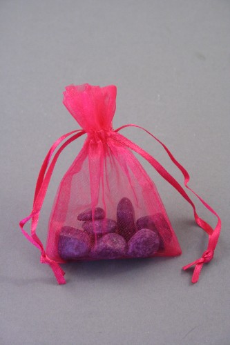 Fuchsia Pink Organza Bag. Approx Size 10cm x 7.5cm