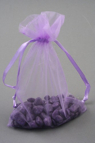 Lilac Organza Gift Bag & Wedding Favour Bag. Approx Size. 22cm x 15cm.