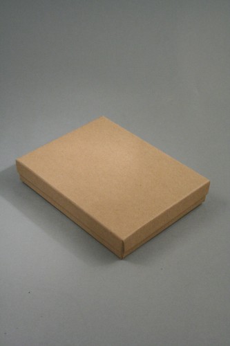 Natural Brown Kraft Paper Gift Box with Black Insert. Approx Size: 14cm x 11cm x 2.5cm. This Box has a Black Flocked Foam Pad Insert.