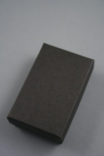 Black Printed Kraft Paper Gift Box with two corner slits and two 20mm ...