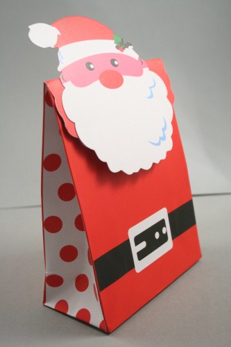 Santa Velcro Topped Christmas Gift Box. Approx Size 16cm x 12cm x 6cm