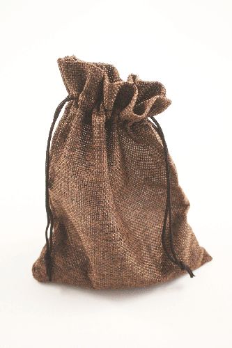 Walnut Jute Effect Drawstring Gift Bag. Approx 20cm x 15cm