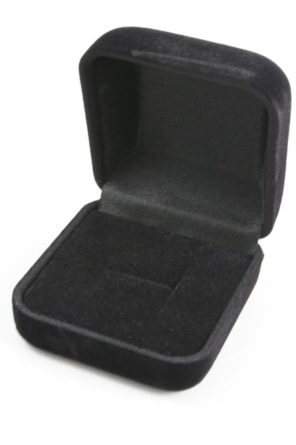 Small Square Black Flocked Gift Box. Approx 5cm x 5cm x 3cm.