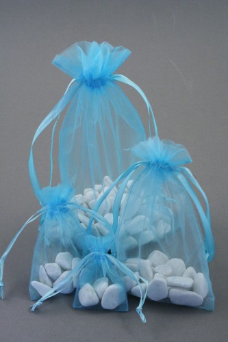 Aquamarine Organza Gif Bags