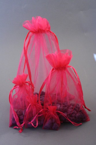 Fuchsia Pink Organza Bags