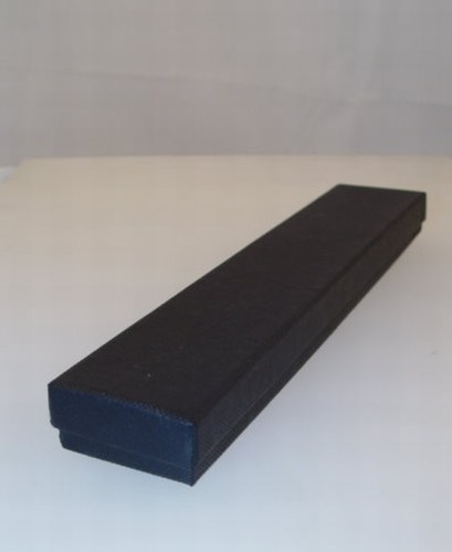 Black Cardboard Giftbox with Black Flock Inner. Size Approx 21cm x 4cm x 2cm