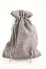 Charcoal Grey Jute Effect Drawstring Gift Bag. Approx 20cm x 15cm - view 1