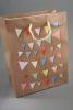 Natural Brown Gift Bag with Bright Bunting Print and Cream Cord Handles. Approx Size 23cm x 18cm x 9cm. - view 1