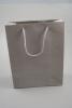 Silver Printed Kraft Paper Gift Bag with Black Cord Handles. Approx Size 24cm x 19cm x 8cm - view 1