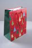 Glossy Red Christmas Gift Bag with Tree Decoration. Size Approx 23cm x 18cm x 10cm. - view 1