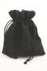 Black Colour Drawstring Cotton Rich Gift Bag 80% Cotton / 20% Polyester Mix. Approx 16cm x 12cm - view 1