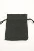 Black Colour Drawstring Cotton Rich Gift Bag 80% Cotton / 20% Polyester Mix. Approx 10cm x 8cm - view 2