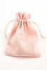 Soft Pink Colour Drawstring Cotton Rich Gift Bag with Matching Drawstring. 80% Cotton / 20% Polyester Mix. Approx 13cm x 10cm - view 1