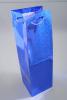 Blue Holographic Foil Bottle Gift Bag with White Corded Handles. Approx Size 34cm x 10cm x 9cm - view 2