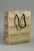Brown Christmas Tree Gift Bag with Black Corded Handles. Size Approx 15cm x 12cm x 6cm. - view 1