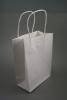 White Paper Gift Bag with Rigid White Twisted Paper Handles. Approx Size 21cm x 15cm x 8cm - view 2