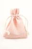 Soft Pink Colour Drawstring Cotton Rich Gift Bag with Matching Drawstring. 80% Cotton / 20% Polyester Mix. Approx 10cm x 8cm - view 1