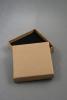 Natural Brown Kraft Paper Gift Box with Black Insert. Approx Size: 9cm x 9cm x 2.2cm. This Box has a Black Flocked Foam Pad Insert. - view 2