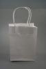 White Paper Gift Bag with Rigid White Twisted Paper Handles. Approx Size 21cm x 15cm x 8cm - view 1