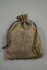 Olive Jute Effect Drawstring Gift Bag. Approx 15cm x 10cm - view 1